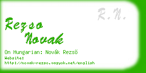 rezso novak business card