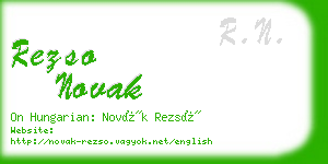 rezso novak business card